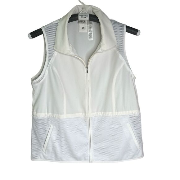 Chico’s Zenergy Golf White Zip  Convertible Jacket  Mesh Vent Activewear  Size 2 - Picture 6 of 12